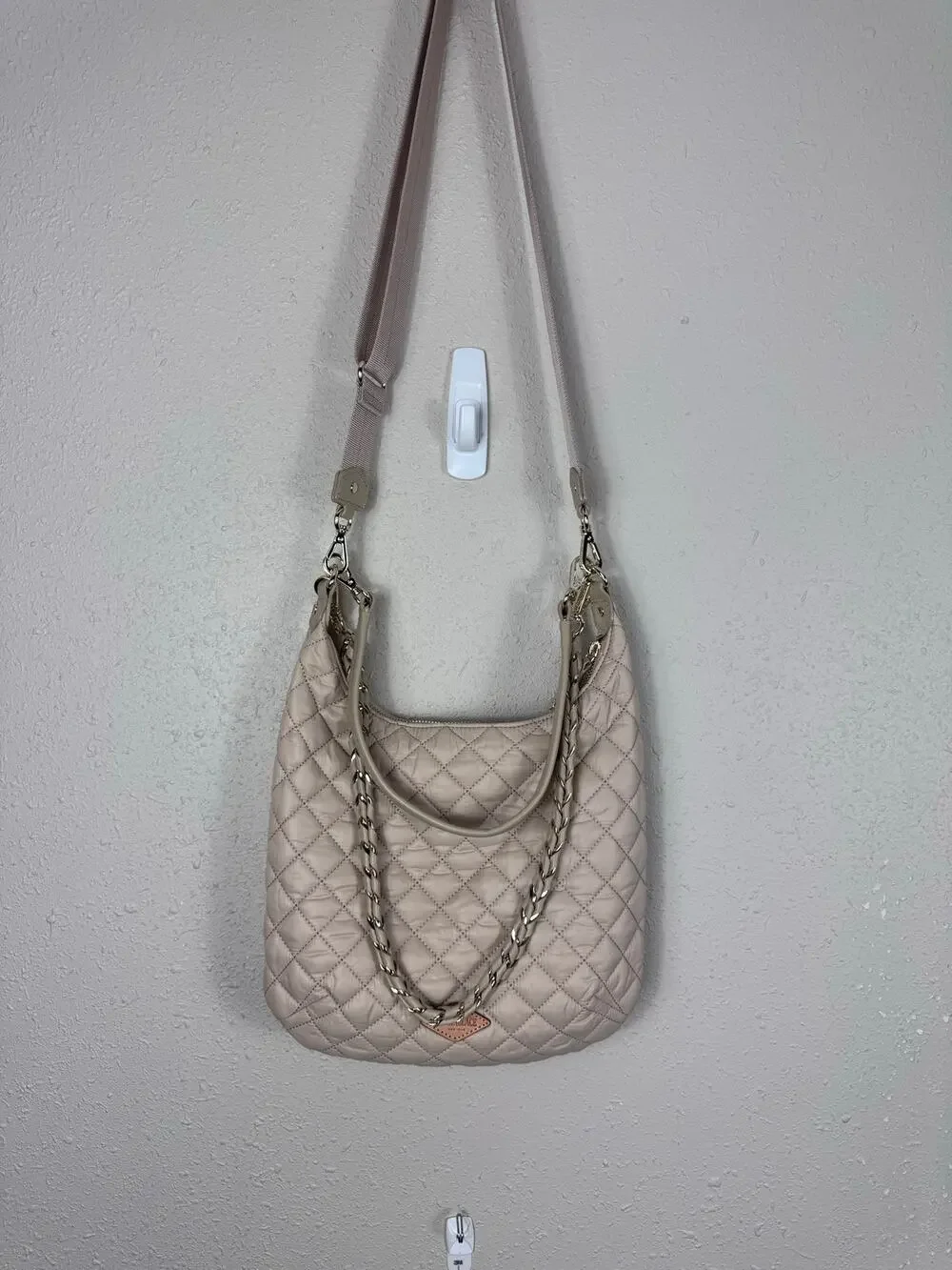 NWOT MZ WALLACE Crosby Sienna Hobo Bag in Buff Light Gold